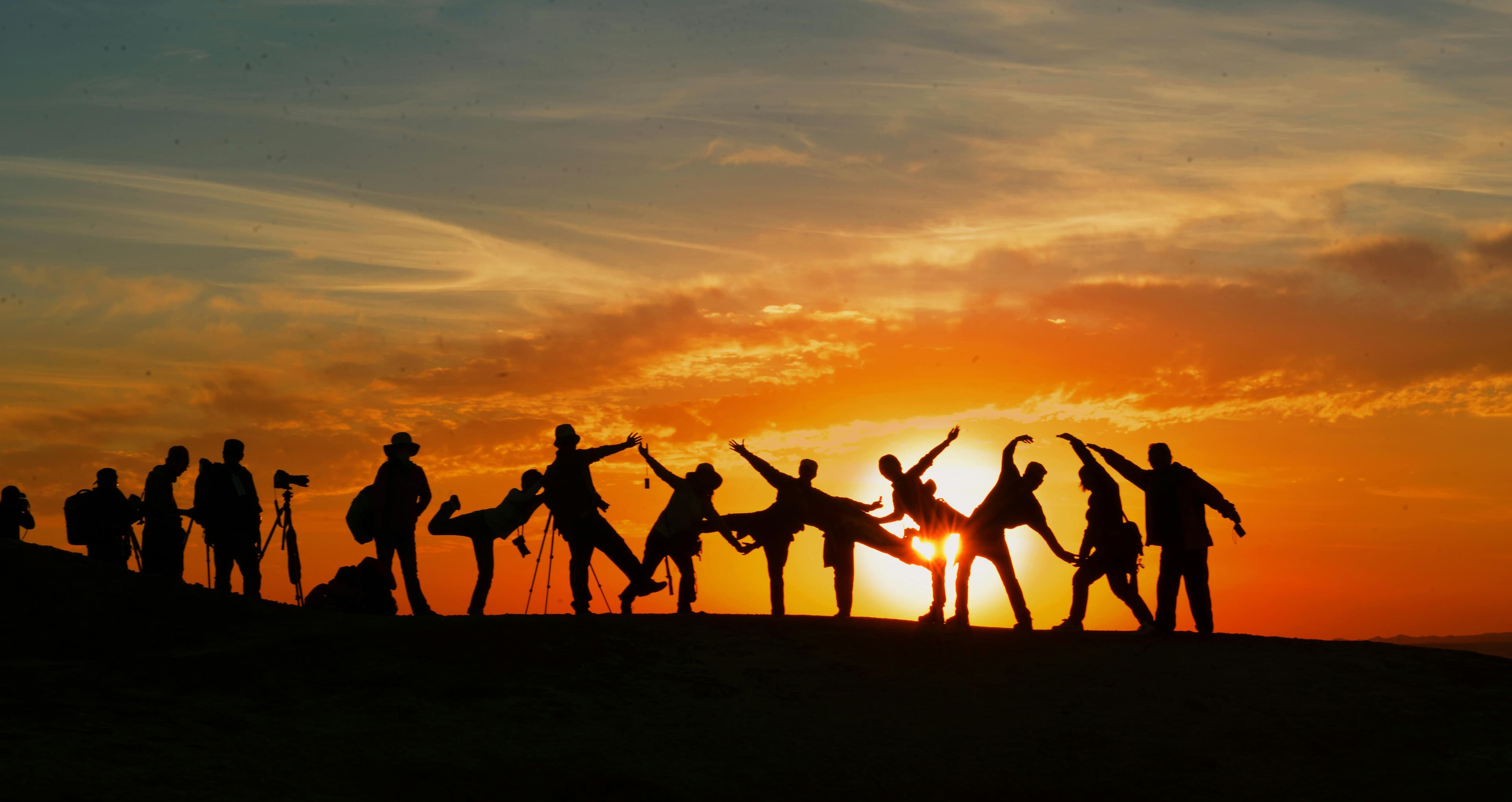 Group of friends on a mountain